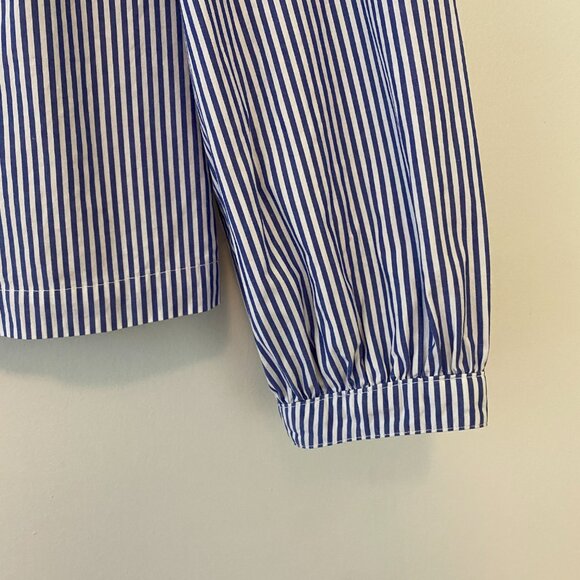 Gap Blue White Striped Long Pull Sleeve Pullover Top Womens Medium - Picture 3 of 7